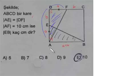 10 sınıf matematik kare ile ilgili çözümlü sorular